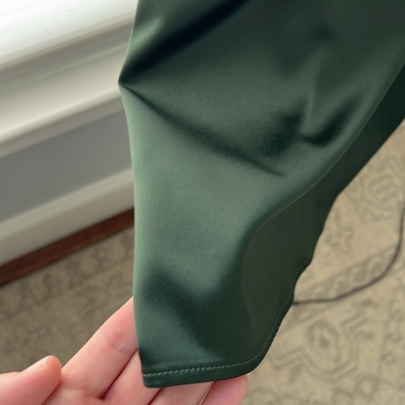 Anthropologie BHLDN Scottie One-Shoulder Satin Maxi Dress Forest Green size XS - Picture 10 of 10
